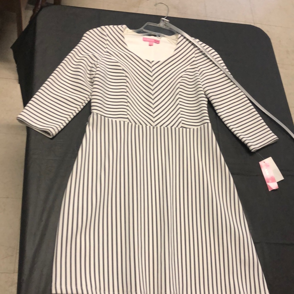 Gray striped dress with silver belt (Girl’s 12)
